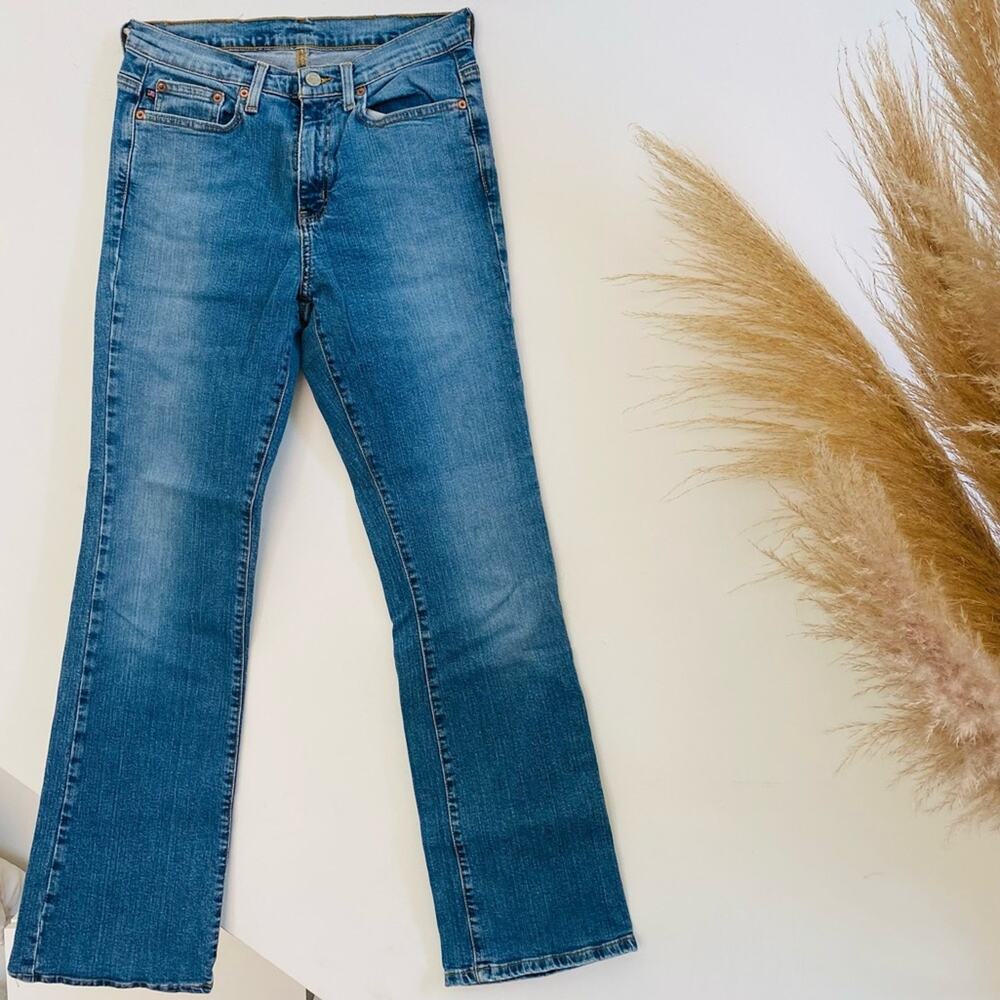 VINTAGE Ralph Lauren High Rise Mid Blue Denim Straight Leg Bootcut Mom Jeans 6